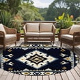 thumbnail image 4 of Round Rugs 5Ft, Navy Blue Boho Round Area Rug Washable Indoor Throw Carpet, Ethnic Art Geometric Southwestern Soft Non Slip Circle Rug for Cabinet Bathroom Home Decor Aesthetic, 4 of 8