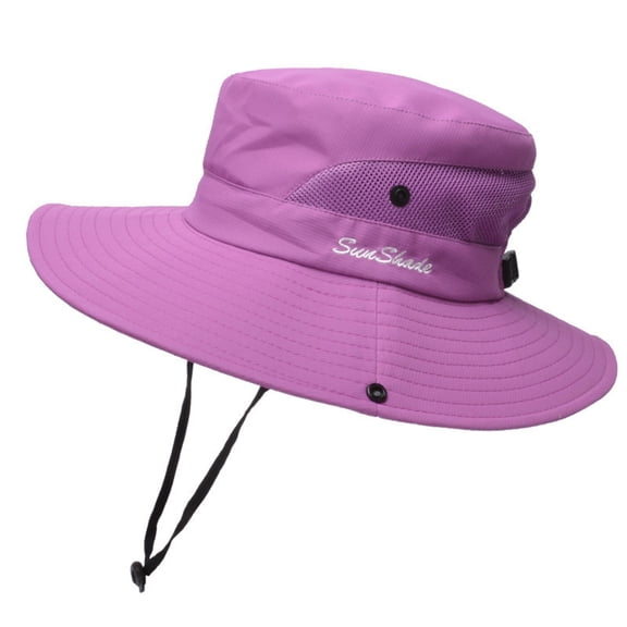 Dwellite Womens Summer Sun Hat Beach Hat Wide Brim Outdoor Hat Foldable Cool Ponytail Hat for Travel Summer Hiking Beach 2026 Purple