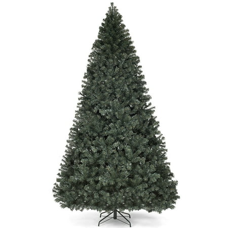 Costway 9Ft Pre-Lit PVC Christmas Tree Hinged 700 LED Lights