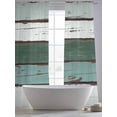 thumbnail image 5 of Sheer Curtains 84 Inches Long 2 Panels, Vintage Wood Plank Watercolor Rod Pocket Curtain Voile Draperies, Farm Barn Green White Light Filtering Window Treatment for Living Room Kitchen Bedroom, 5 of 8