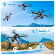 AUOSHI Drones with Camera for Adults 4K, FPV RC Quadcopter for Kids Beginners with 3 Batteries, Foldable, Brushless Motor, 3D Flips,One Key Take off/Land, Black