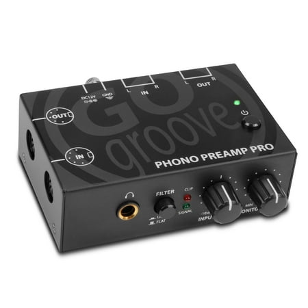 GOgroove Phono Preamp Pro Preamplifier with RCA Input / Output , DIN Connection , RIAA Equalization , 12V AC Adapter - Compatible with Vinyl Record Players , Turntables , Stereos , DJ (Best Mixer For Vinyl Turntables)