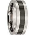 thumbnail image 4 of Titanium Base With Polished Black Ceramic Center Flat 8mm Band (Size 8) Made In China tb383-8, 4 of 5