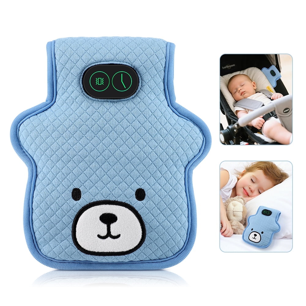 Baby Vibrating Sleep Soother, Portable Baby Sleep Toy with 3 Adjustable Vibration Modes, 4 Timer Settings, Sleep Soothing Plush Pad for Sleep, Crib, Stroller Gift Home & Travel, Blue