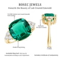 thumbnail image 6 of Rosec Jewels Lab Grown Emerald Statement Engagement Ring (9 Ct, Cushion Cut, AAAA Grade) - Emerald Diamond Ring - with Jewelry Box, 10K Yellow Gold, US 12.00, 6 of 7