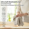 thumbnail image 4 of Jessy Home 12 Pack Dark Camel W Stripe Washcloths for Bathroom 13x13 Inch Ultra Soft Hand Face Towels, 4 of 7
