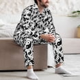 thumbnail image 5 of Salouo Yin And Yang Print Button-Front Long Sleeve Pajama Set for Men, Soft 2Pjs Men's Long Sleeve Sleepwear -Large, 5 of 7