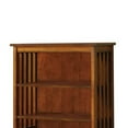 thumbnail image 2 of 5 Tier Wooden Media Shelf with Slatted Side Panels Oak Brown - Saltoro Sherpi, 2 of 5