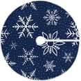 thumbnail image 1 of FMSHPON New Year Christmas Snowflakes Xmas Christmas Tree Skirt Stand Mat for Holiday Party Decoration Indoor Outdoor 48 inches, 1 of 2