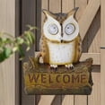 thumbnail image 3 of nvzhuang Solar Owl Garden Statue Resin Owl Figurine with Solar LED Lights Outdoor Hanging Decor for Garden Yard, 3 of 5