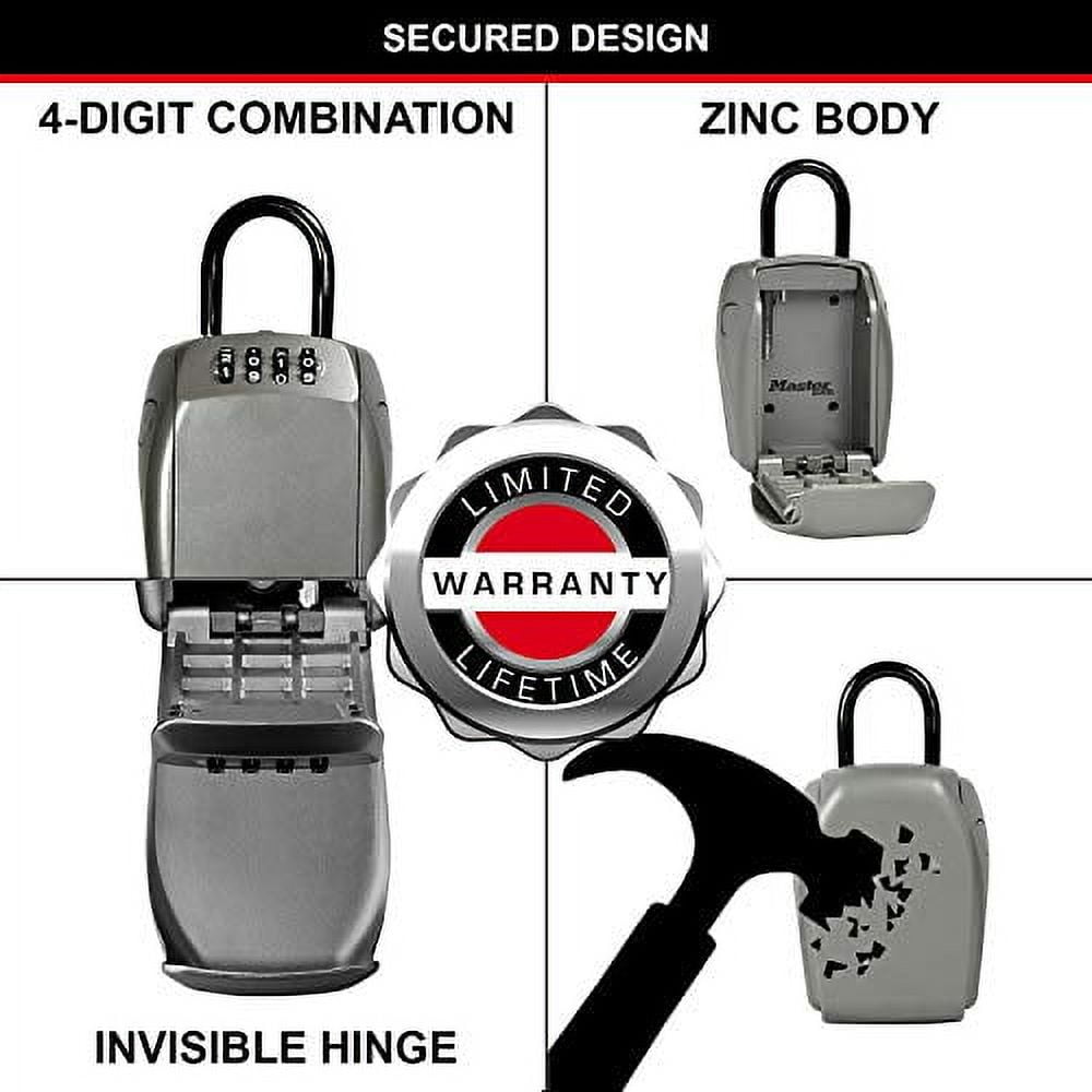 Master Lock 5414D Heavy Duty Key Lock Box, Zinc, Portable