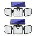 thumbnail image 5 of 1pc/2pcs LED Solar Motion Sensor Wall Lights, Outdoor Solar Garden Lights With 3 Adjustable Heads, Security LED Flood Light, Solar Lights For Outside 230LED 2200LM, 5 of 5