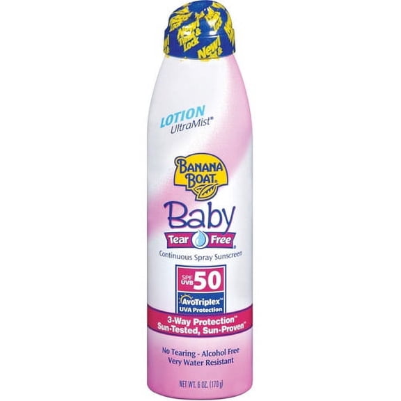 Banana Boat Baby Lotion UltraMist Spray Sunscreen SPF 50 , 6.0 OZ