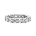 thumbnail image 2 of Emerald & Round Shape Lab Grown Diamond Brynn Eternity Ring For Women | 6 Carat IGI Certified 14K White Gold | FG-VS Quality Friendly Diamonds Eternity Ring Size 5.5, 2 of 4