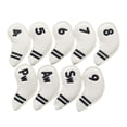 thumbnail image 2 of 9 Uds. Cubiertas de cabeza de hierro de Golf Protector impermeable bordado número planchas de impresión blanco Cola Cubiertas de cabeza de hierro de golf, 2 of 6