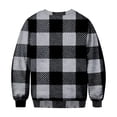 thumbnail image 4 of Men's Plaid Knit Sweater Long Sleeve Crew Neck Casual Pullover Top, 4 of 5