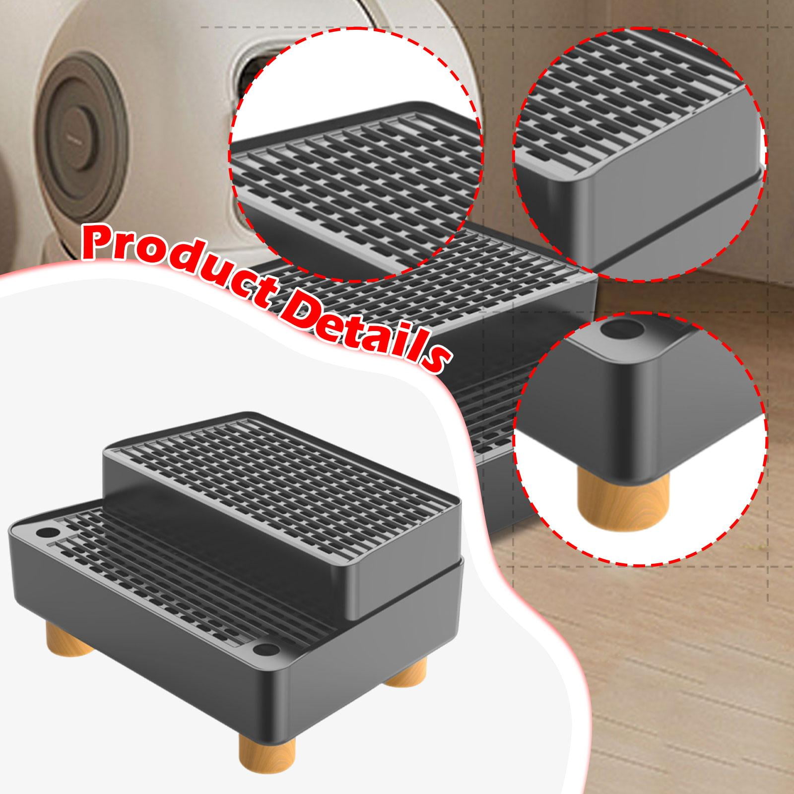 Fzaqwen Automatic Cat Litter Box Ramp 2 Steps Waterproof Pad Mat with Non Slip Feet Leakproof Cat Litter Stair for Small Elderly Cats Dark Grey