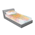 thumbnail image 2 of Ambesonne Colorful Fitted Sheet & Pillow Sham Set, Psychedelic Flower, Twin, Multicolor, 2 of 2