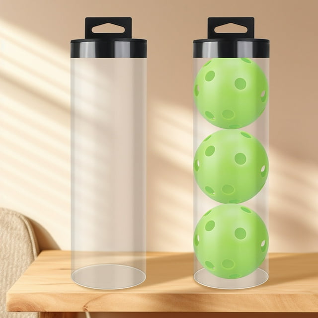 LJNYFDC Support de Baseball Transparent Boîte de Rangement Transparente pour Pickleball Badminton et Balles de Tennis Conteneur Cylindrique Transparent avec Couvercle Support de Balle Pratique pour les Amateurs de Sport