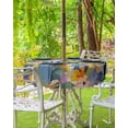 thumbnail image 3 of nqOlkjepod Retro Spring Wildflowers Outdoor Tablecloth with Umbrella Hole & Zipper, Pastoral Floral Country Plants Round Table Cover 54 Inch, Dining Waterproof Table Cloth Protector for Patio/Party, 3 of 7