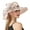 Pink, variant on DQRPSEETB Women Elegant Organza Sun hat with Flower Church Hat Headgear Wedding Tea Party Wide Brim Sun Hats for Ladies Girls