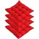 thumbnail image 1 of Xiao Hua Juego de 4 cojines para silla de comedor con lazos, suaves, cómodos y antideslizantes, cuadrados, para cocina, comedor, oficina, sala de estar y patio (rojos), 1 of 5