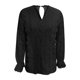 thumbnail image 5 of Mujeres Casual Sólido Escote en V Encaje Ahueca hacia fuera Jersey de manga larga Blusa adelgazante Camiseta Tops Fridja hkj3749, 5 of 6