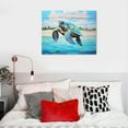 thumbnail image 4 of Nawypu  Bathroom Canvas Wall Art, Sea Turtle Wall Decor Giclee Rustic Painting Ocean Beach Canvas Prints Framed Artwork for Living Room Bedroom Office (Sea Turtle - B), 4 of 4