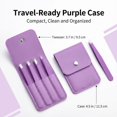 thumbnail image 6 of ACDANC Purple Tweezers Set,4 Pack Stainless Steel Eyebrow Tweezers with Travel Case for Women&Men,Precision Tweezers for Facial Hair,Ingrown Hair&Splinter Removal, 6 of 9