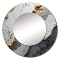 thumbnail image 2 of Designart "White And Gold Pottery In Minimalist Style" Abstract Spirals Rund Mirror For Wall Decor - Large White Round Print Mirror - Round Modern Mirror - Wall Mounted Round Large Mirror - 23" x 23", 2 of 6