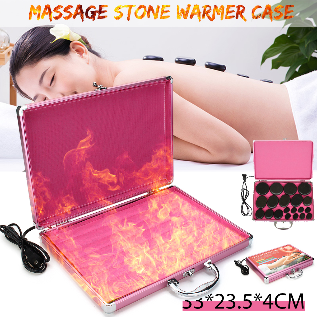110220V Hot Spa Stone Case Box Rock Heating Electric H eater Massage