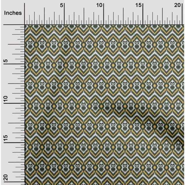 oneOone Silk Tabby Fabric Chevron & Swirl Ikat Print Fabric BTY 42 Inch Wide
