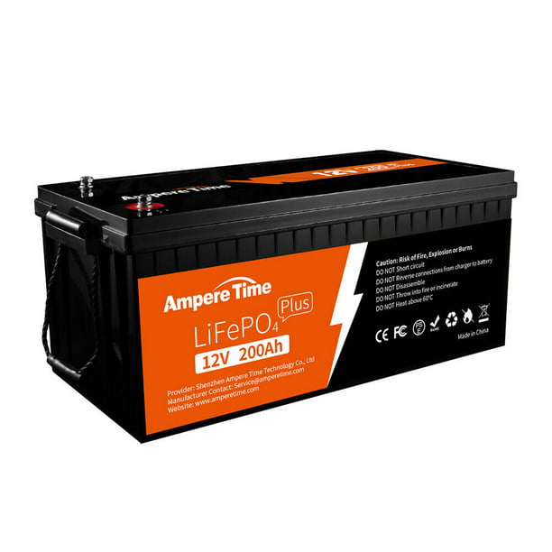 Ampere Time 12V 200Ah LifePO4 Lithium Battery - Best for Indoor and Outdoor Use