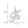 thumbnail image 2 of 17mm 10k White Gold Small Fancy Script Letter Name Personalized Monogram Initial K Charm Pendant Necklace for Women, 2 of 2