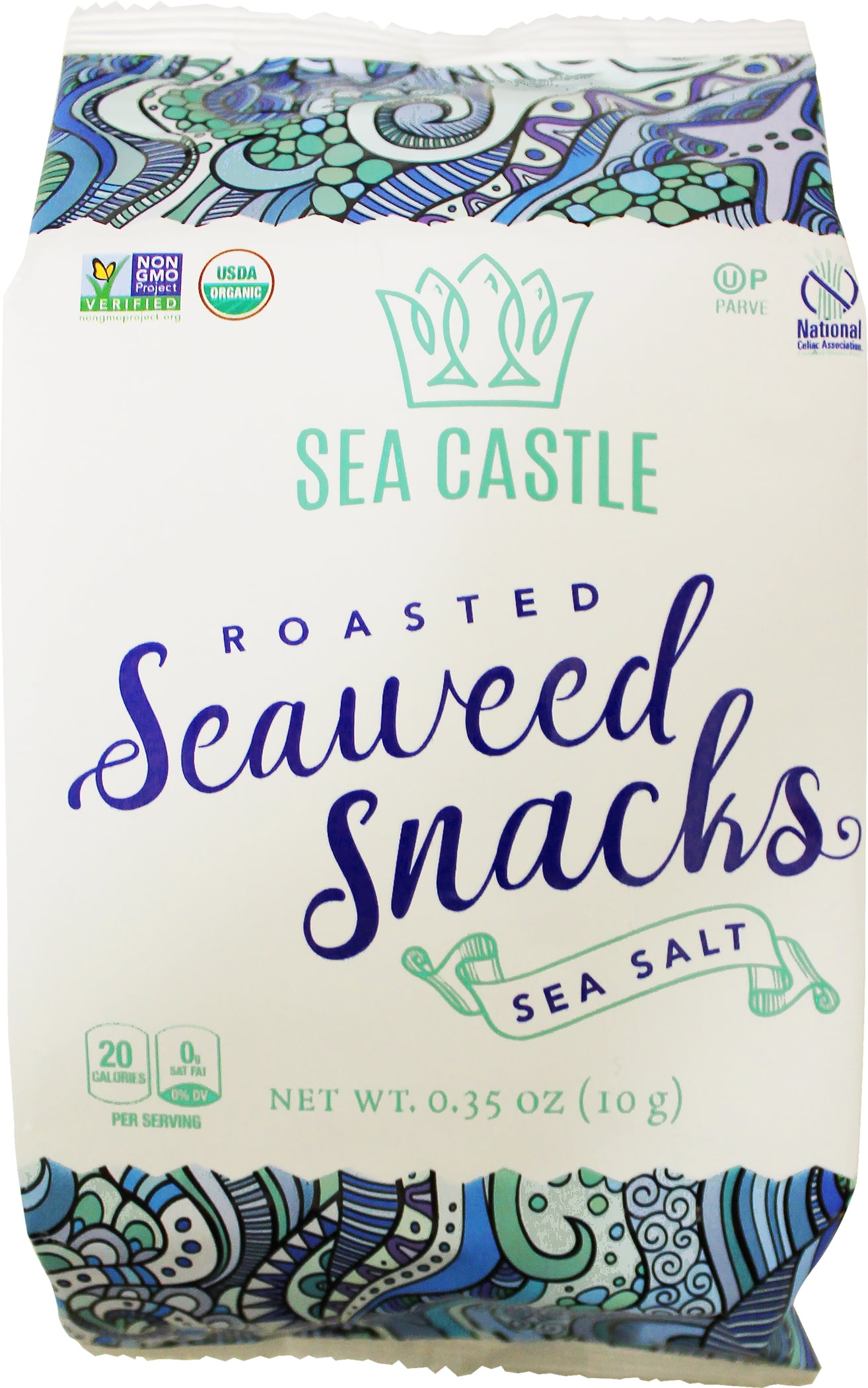 (2 pack) Sea Castle Roasted Seaweed Snacks .35oz