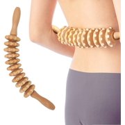Wood Therapy Massage Tools AntiMassage Waist Thigh Muscle Roller Tool Massager Roller Maderotherapy Wooden (15 inches)