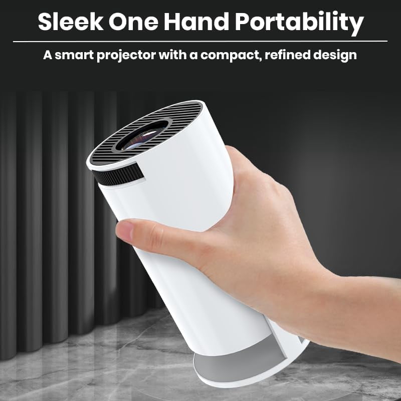 HY300 Pro Mini Projector, 720P HD Supports 4K, Android 11 Smart Projector with WiFi & Bluetooth, 150 ANSI Lumens, Auto Focus & Keystone, 30–150” Home Theater for Movies & Gaming