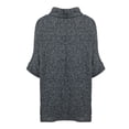 thumbnail image 4 of Wacanda Lady's New Outwear Turtleneck Irregular Cloak Bat Sleeve Sweatshirt Blouse Hot, 4 of 6