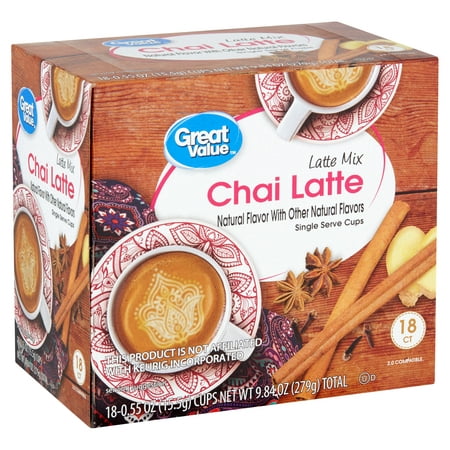 Great Value Chai Latte Mix, 0.55 oz, 18 count (Chai Latte K Cups Best Price)