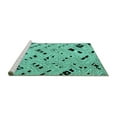 thumbnail image 2 of Ahgly Company Machine Washable Indoor Square Abstract Turquoise Blue Modern Area Rugs, 7' Square, 2 of 4