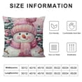 thumbnail image 5 of Qinduosi Pink Snowman Pillow Cover for Sofa Bed Couch, Xmas Tree Pattern Throw Pillow Case for Living Room, Linen Pillow Cushion Cover ", No Pillow Insert, 5 of 5