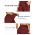 thumbnail image 4 of Pantalones de Yoga para Mujer, de Pierna , con Bolsillos, Cintura Alta, Elásticos, Informales, Deportivos. Vino Tinto XL, 4 of 10