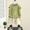 thumbnail image 2 of Kids 2025 Toddler Muscle Tee Sleeveless Tank Top Matching Shorts Set, 2 of 3