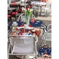 thumbnail image 4 of Outdoor Tablecloth with Umbrella Hole and Zipper, Blue Christmas Round Table Cloth 54 Inch Waterproof Tablecloth, Winter Gnomes Poinsettia Pine Tree Branches Picnic Table Cover for Patio Camping, 4 of 7