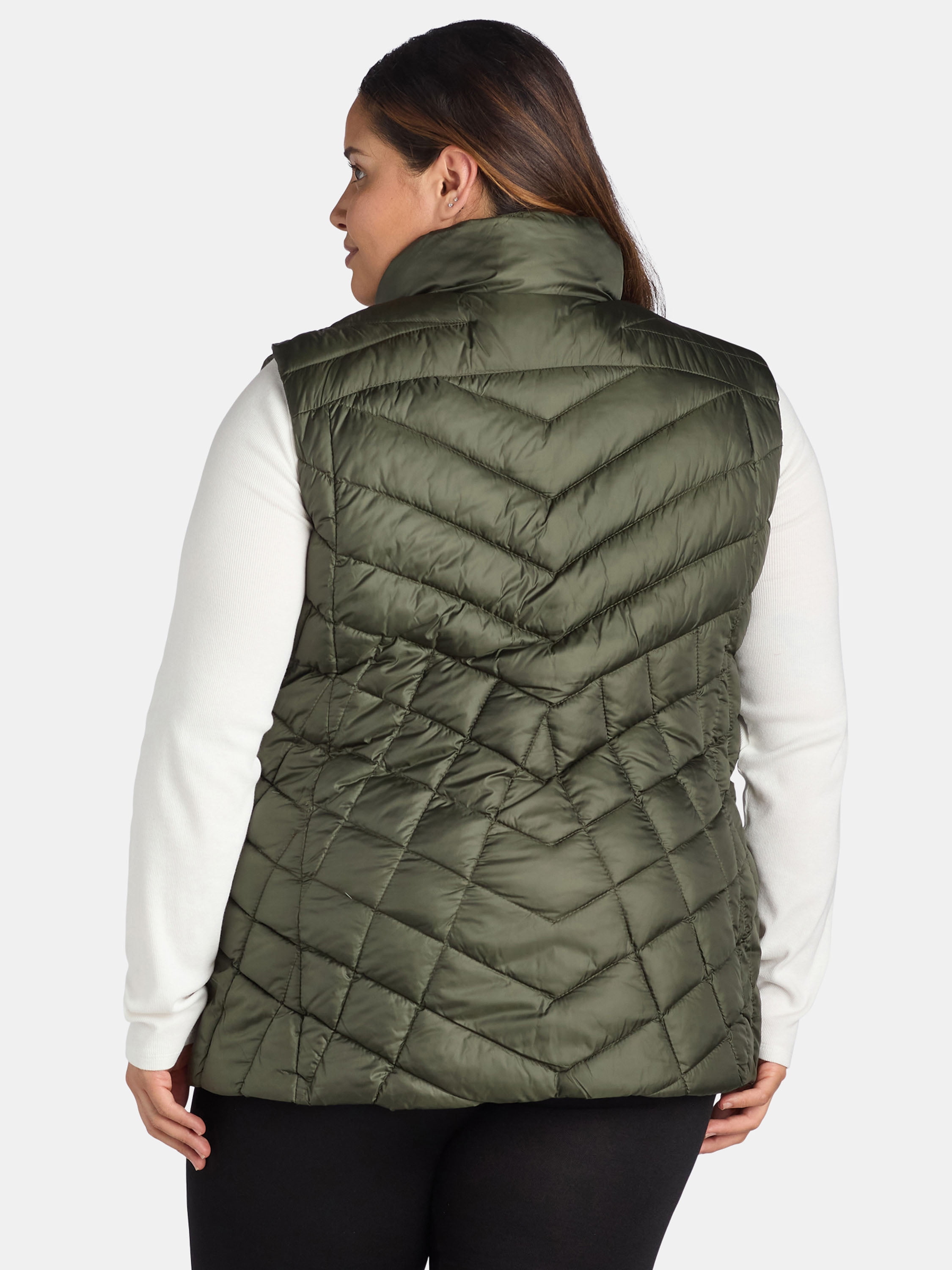 Big Chill Women's Chevron Quilted Puffer Vest, Midweight, Sizes S-3X