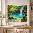 thumbnail image 5 of Waterfall Cascading Into Turquoise Pool with Mossy Rocks, Serene Watercolor for Wildlife Lovers, Nature Scene Wall Art, Housewarming Gift, Tapestry Wall Hanging for Bedroom and Living Room, 5 of 7