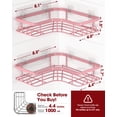 thumbnail image 2 of Organizador de ducha adhesivo estante de acero inoxidable con 8 ganchos sin taladrar almacenamiento baño, 2 of 3