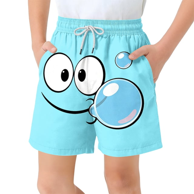 Pantalones cortos de bolsillo para niños con cordón elástico estampado casual traje de baño pantalones de cinco puntos