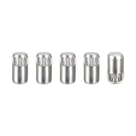 

4x6mm 304 Stainless Steel Dowel Pins 5 Pack Knurled Head Flat End Dowel Pin