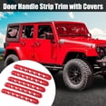 thumbnail image 2 of 5pcs Red Exterior Door Handle Decoration Strip Trim with Push Button Cover for Jeep Wrangler 4 Door 2007-2018, 2 of 6